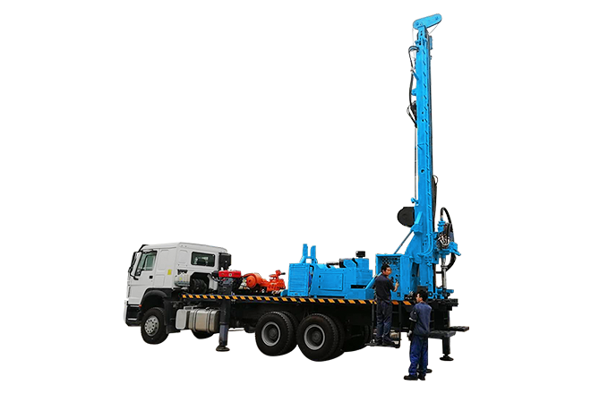 Truck mounted water well drilling rig